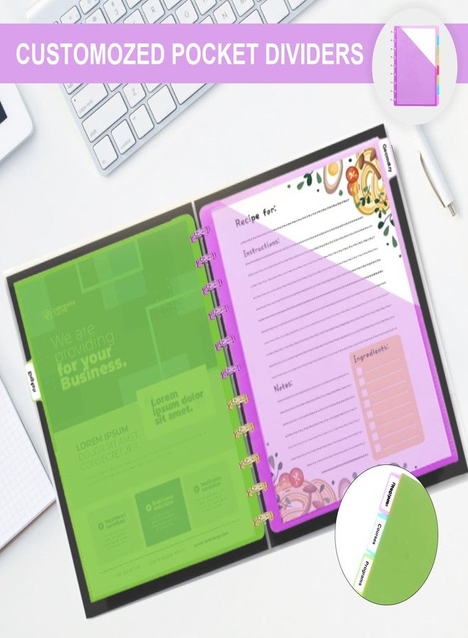 Treehole 11 -Discbound Pocket Divider with 8 Tabs, Letter Size Tul Notbook Divider Folder Dis Planner Inserts for for Document Discbound System, Office Home School (8) - Image 3