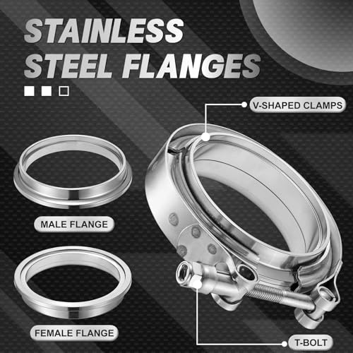 SYKRSS 35 Inch V Band Clamp with Flange Male Female Universal 304 Stainless Steel for car 2PCS - Image 3
