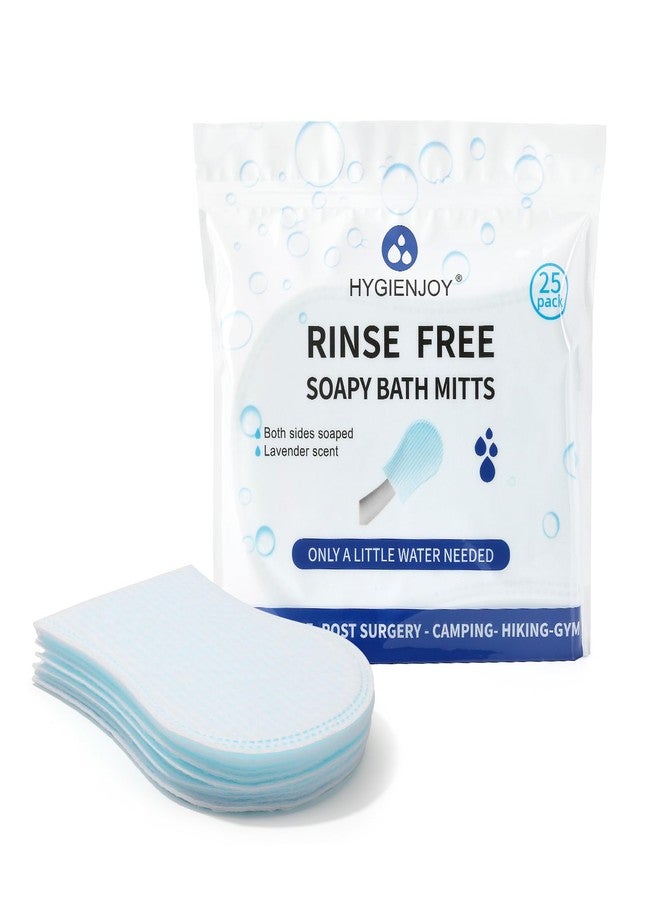 HYGIENJOY- Rinse Free Bath Sponges Mitten-Shaped,Body Wipes Pre-soaped & Dry,Body wipes for adults bathing no rinse,for Nursing The Elderly, Injured,for Adult Traveling, Camping (25 Pack) - Image 1