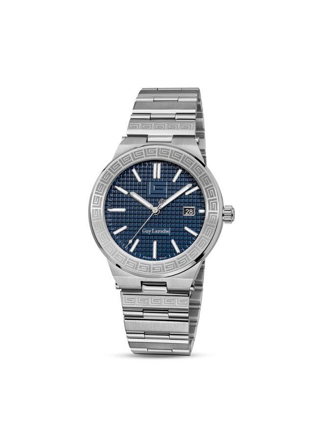 Guy Laroche Sacha 42mm Men's Analog Swiss Watch with Silver Stainless Steel Bracelet  - Image 1