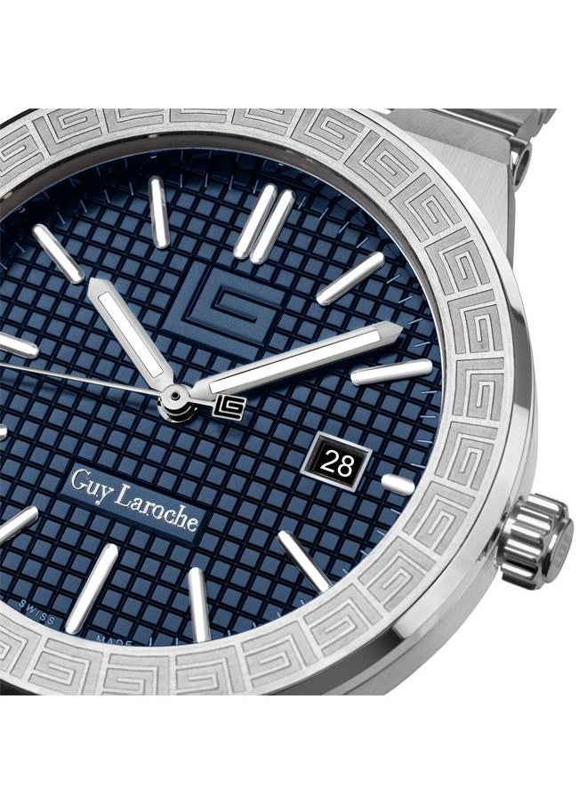 Guy Laroche Sacha 42mm Men's Analog Swiss Watch with Silver Stainless Steel Bracelet  - Image 4