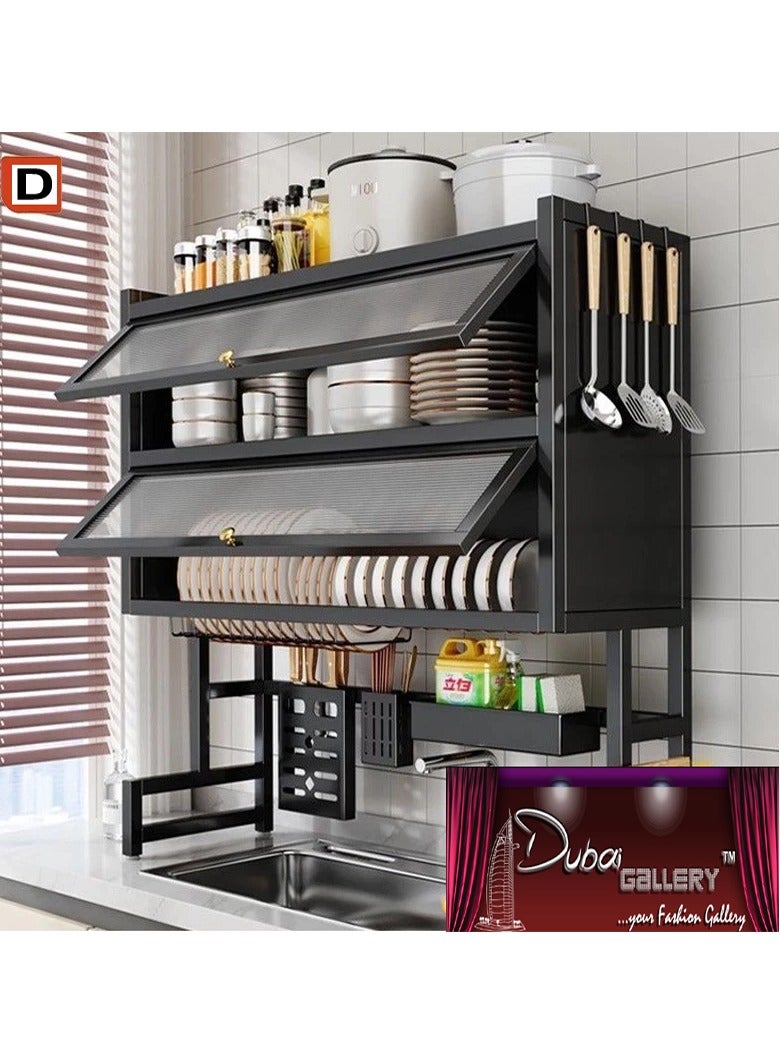 DubaiGallery Organized Home 3 Tier Stainless Steel Length Expandable Kitchen Dish Rack Dish Drying Rack Over Sink Adjustable Large Dish Rack Drainer for Kitchen Organizer Storage Space Saver - Image 4