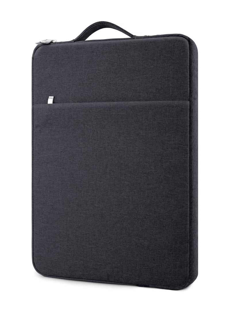 14 Inch Laptop Sleeve Case Water-Resistant Protecive Bag with Front Pocket Retractable Handle Notebook Carrying Case for 14 Inch Chromebook Notebook,Black - Image 1