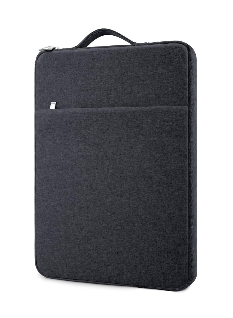 14 Inch Laptop Sleeve Case Water-Resistant Protecive Bag with Front Pocket Retractable Handle Notebook Carrying Case for 14 Inch Chromebook Notebook,Black - Image 4