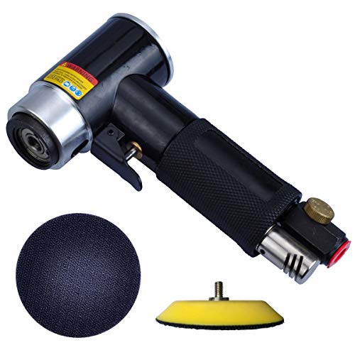 PROSHI 2" & 3" Dual Action Mini Air Sander, Random Orbital Pneumatic Polisher Kit with Pads & Accessories, High Speed Air Angle Sander for Auto Body, Wood, Metal, and Furniture Polishing - Image 2