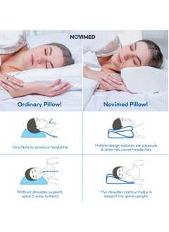 NOVIMED Contour Orthopedic Memory Foam Pillow with Cervical Support for Neck  - Image 5
