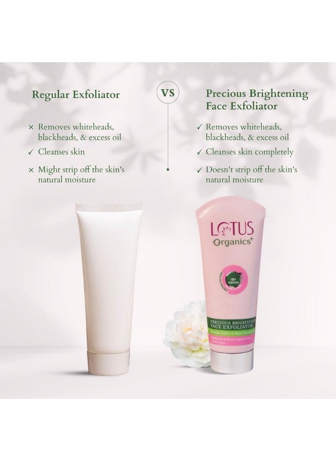 Lotus Organics+ - Precious Brightening Face Exfoliator | Gentle And Effective Organic Face Scrub | 50G - Image 1