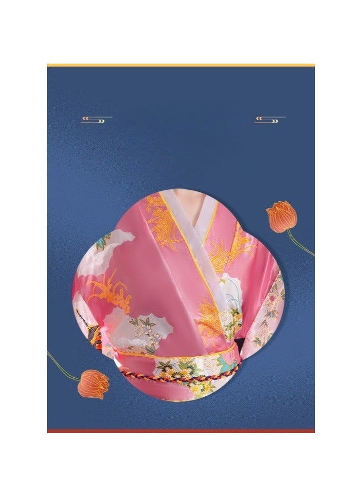 Loquat New Japanese Kimono, Japanese Traditional Clothing for Nightgown, Bathrobe, Home Clothes, Ethnic Style Stage Performance Clothes(Does not include fan) - Image 3
