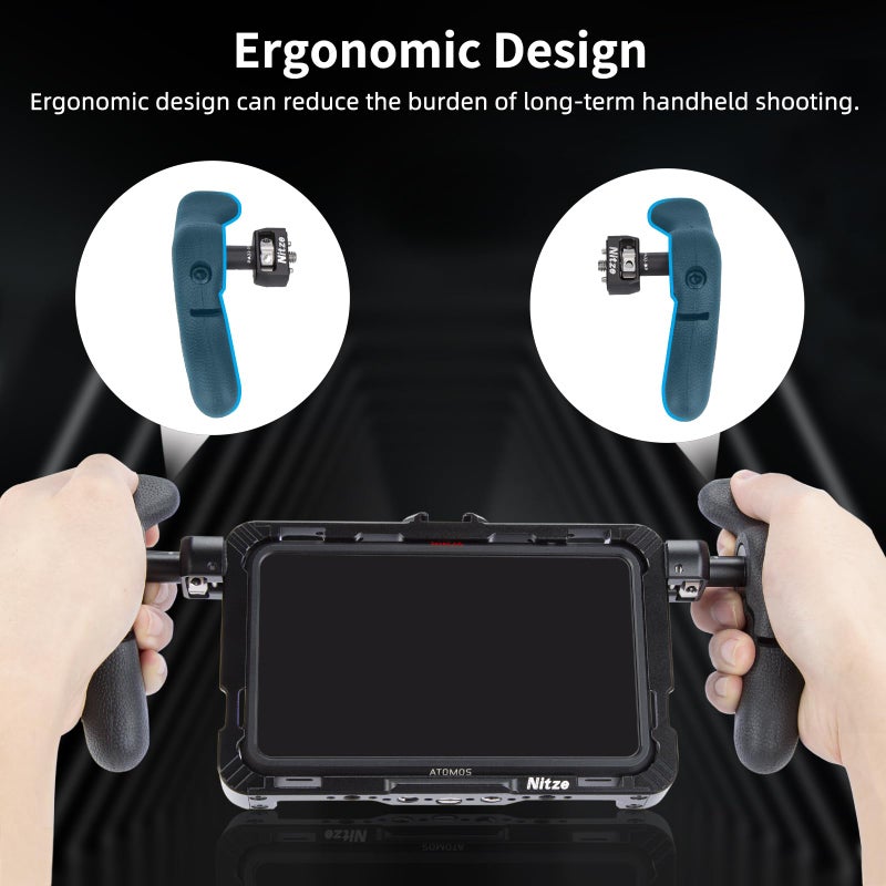 Nitze Side Handle Kit with 1/4" Screw and Detachable Locating Pins, 360Â° Adjustable Left and Right Side Handles for Smartphone/iPad/Monitor/Camera Cages - PA32D - Image 2