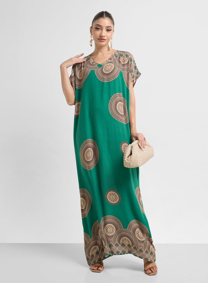 Khizana Printed Night Kaftan  - Image 4