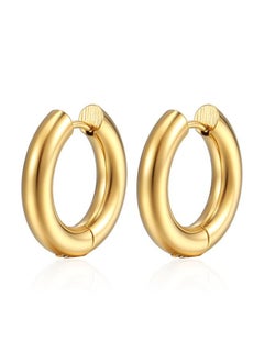 نيبمينينت Style Titanium Steel Earrings Simple Fashion Unisex Gold Round Ring Between Stainless 