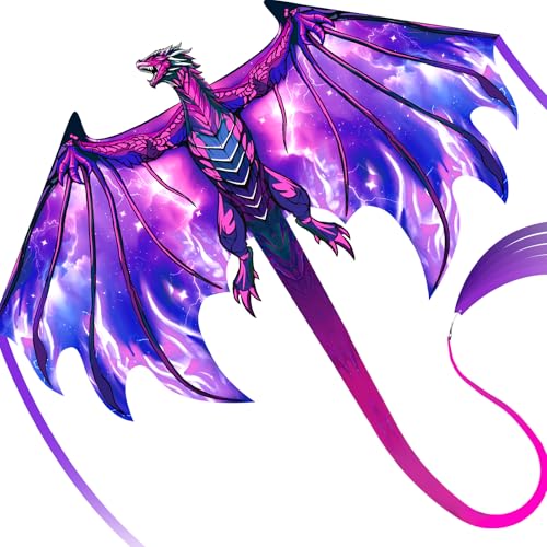 SGftre Complete Kite with Handle Line AccessoriesEasy to Fly for Kids Adults Perfect for Beach Park Family Outdoor Activities Speed Dragon Purple 1 - Image 1