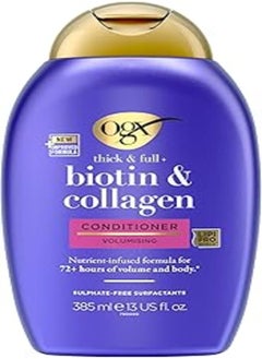Ogx OGX, Conditioner, Thick & Full+ Biotin & Collagen, New Gentle and PH Balanced Formula, 385ml 