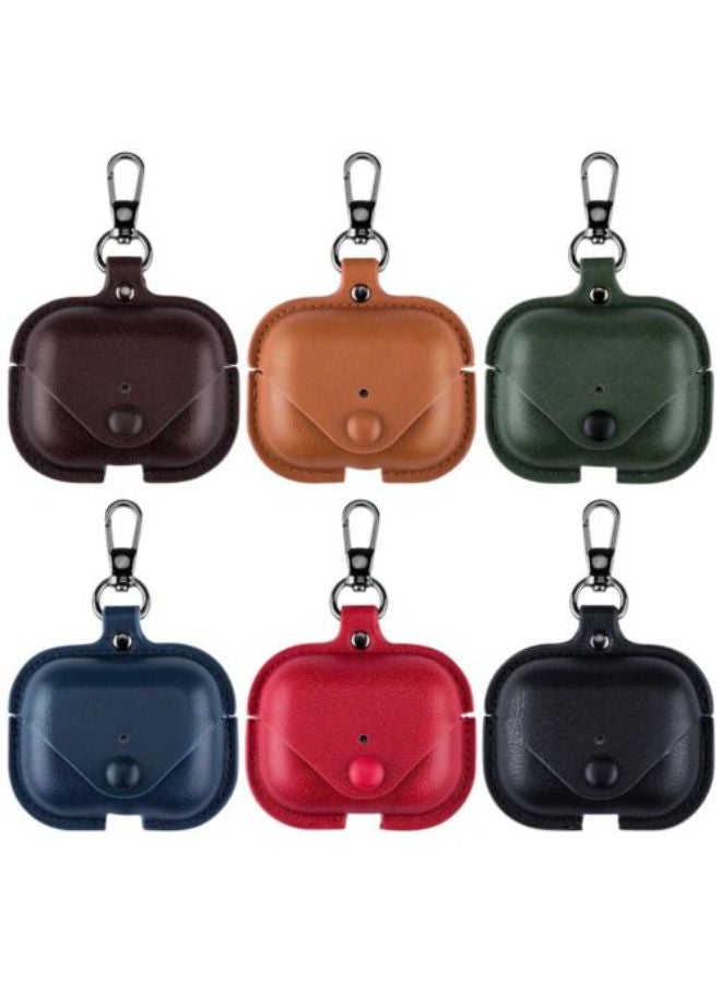 SHOPI Airpods Pro Case Leather, Airpod Pro 3 Personalized Leather Cases Dust Guard with Keychain for Airpods Pro [Front LED Visible] Protective Cover Skin Men Women (Red) - Image 5