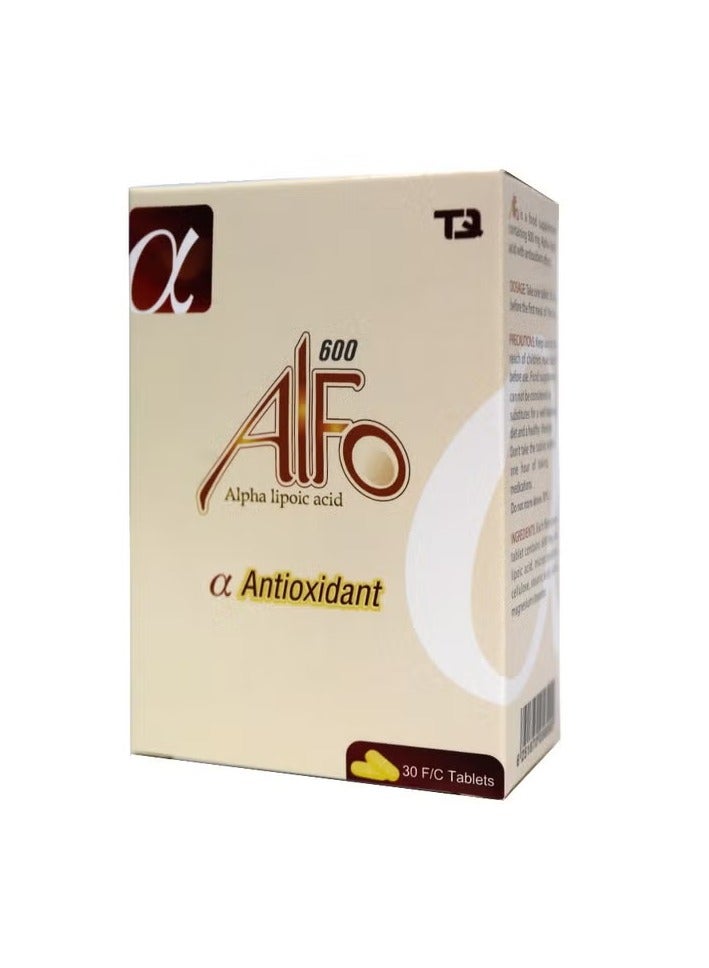 Alpha Lipoic Acid 600mg Tablets For Antioxidant Support, Pack of 30's