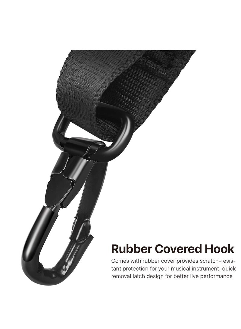 XiuWoo Professional Saxophone Shoulder Strap, Strap Harness Leather Padded for Alto Tenor Bari Soprano Sax, Baritone Black - Image 3