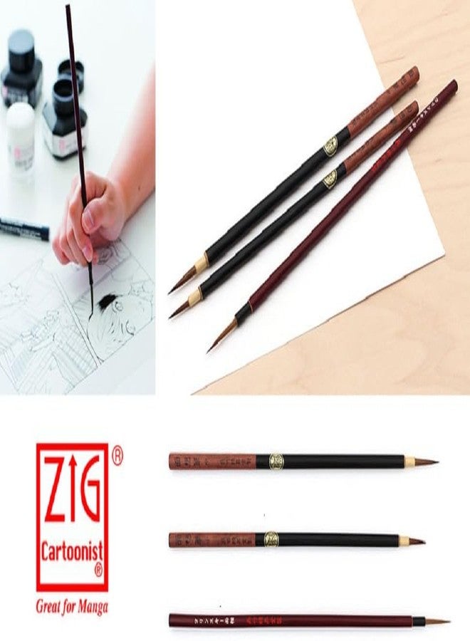 Zig Kuretake ZIG Cartoonist Menso Brush Small, Fine Detail Japanese Paint Brush for Manga, Watercolor, Calligraphy, Illustration & Miniature Art Painting - Image 5