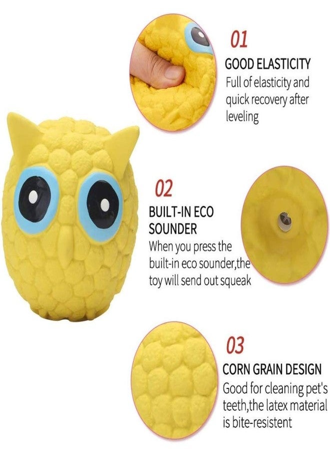 DOGTOWN Latex Interactive Training Fetch and Play Squeaky Toy - Owl Shape Bouncing and Floating Chew Toy for Puppy and Dogs - Large - Image 2
