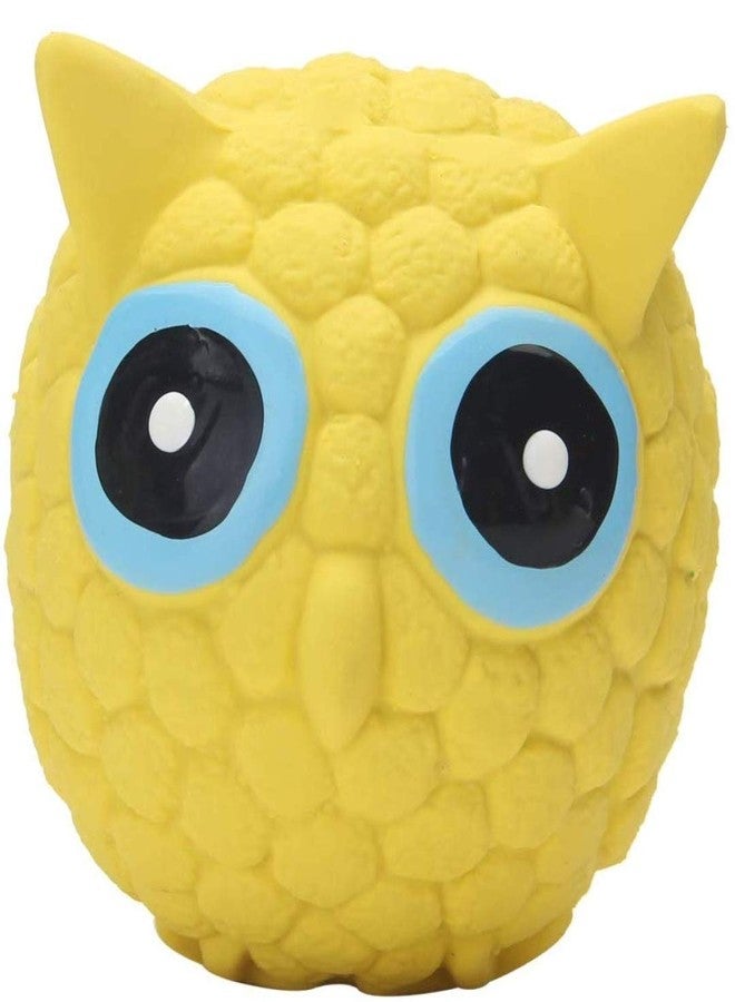 DOGTOWN Latex Interactive Training Fetch and Play Squeaky Toy - Owl Shape Bouncing and Floating Chew Toy for Puppy and Dogs - Large - Image 1