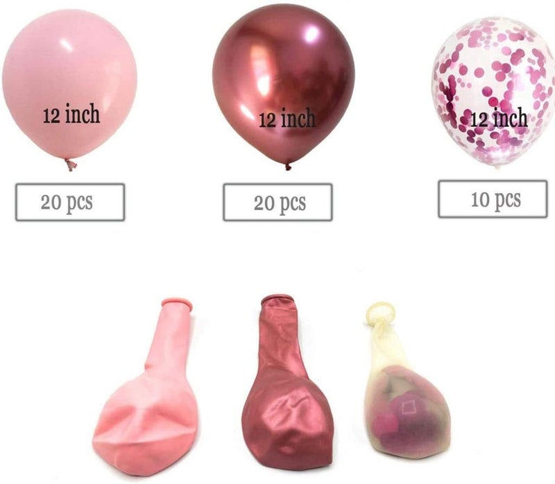 LB L B Metallic Party Balloons for Wedding Birthday Valentine's Day Decorations 50packs (Metallic Pink) - Image 3