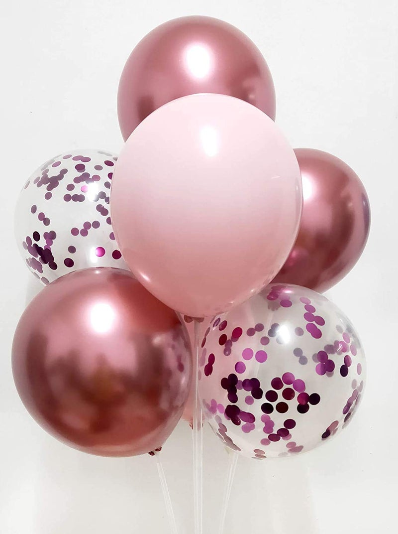 LB L B Metallic Party Balloons for Wedding Birthday Valentine's Day Decorations 50packs (Metallic Pink) - Image 2