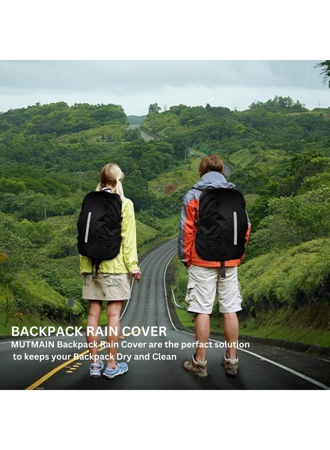 MUTMAIN Reflective Bag Cover Waterproof 40L to 50L Rain Cover for Backpack Hiking, Trekking, Camping, Dust Proof, Rubberized Material, Black (50l_blk_Reflect) - Image 5