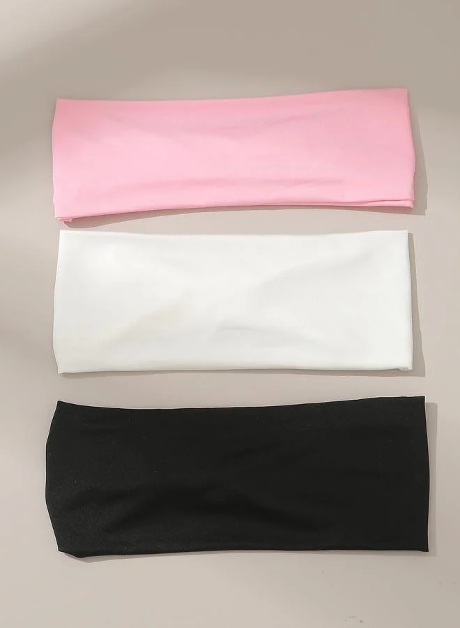 Take Two Set of 3 - Plain Elasticated Headband