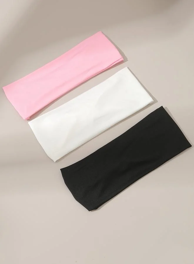 Take Two Set of 3 - Plain Elasticated Headband