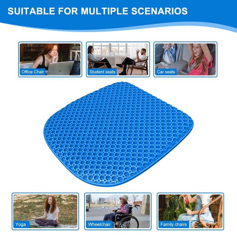 TONINT Large Gel Seat Cushion for Long Sitting with Non-Slip Cover,Soft & Breathable,Seat Cushion for Chair,Car,Office,Desk Chair,Wheelchair - Image 4