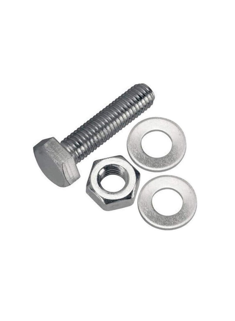 12 pcs Hex Head Screw Bolts Nuts & Washers Fully Thread GI Plain Finish Bolt Set. (8, 25MM) - Image 3