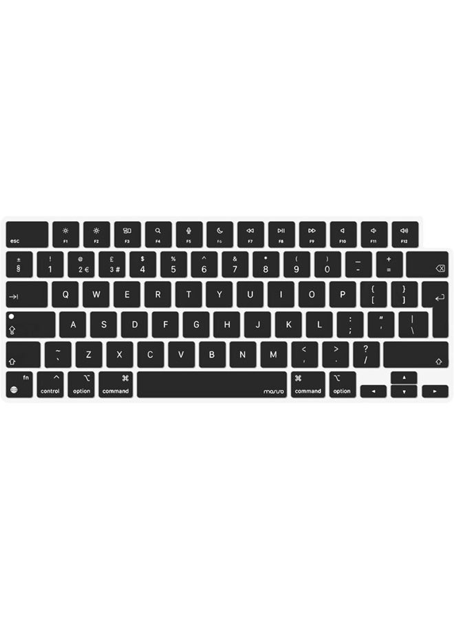 SJet Case Compatible with MacBook Air 13.6 inch Case 2025 2024 2023 2022 M4 A3240 M3 A3113 M2 A2681 Plastic Hard Shell + Keyboard Skin Cover for MacBook Air 13.6 inch Case, Black EU Layout - Image 3