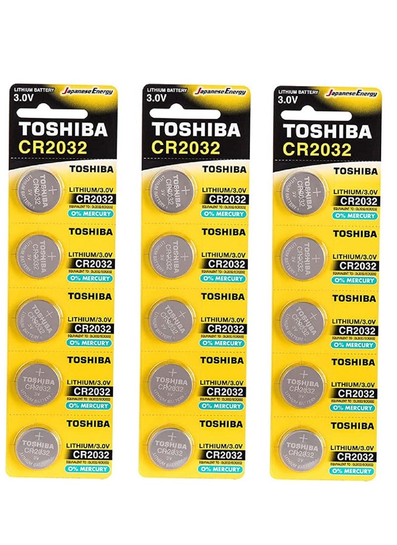 Toshiba TOSHIBA CR2032 15 pcs Lithium Coin Cell Battery 3.0V  - Image 1