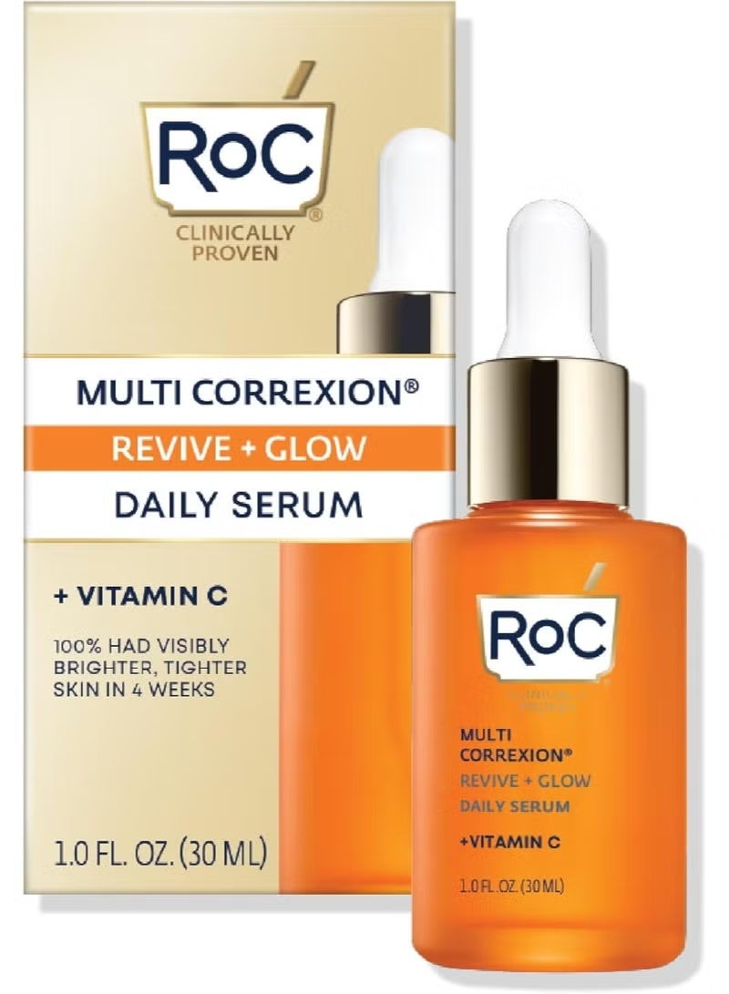 RoC Multi Correxion Revive + Glow 10% Active Vitamin C Serum for Face, Daily Anti-Aging Wrinkle and Skin Tone Skin Care Treatment, Brightening Serum, 1 Fluid Ounce - Image 2