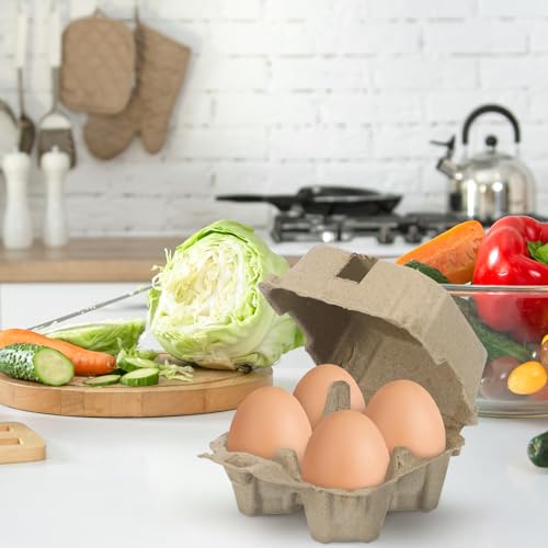 Garneck 10Pcs Egg Carton 1/3 Dozen Bulk Set: Egg Box 4 Count Reusable Stackable Tray for Kitchen Refrigerator Farm Market Storage Organize - Image 4