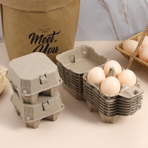 Garneck 10Pcs Egg Carton 1/3 Dozen Bulk Set: Egg Box 4 Count Reusable Stackable Tray for Kitchen Refrigerator Farm Market Storage Organize - Image 5
