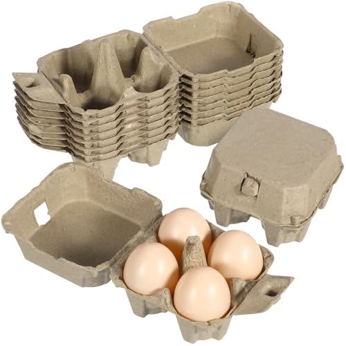 Garneck 10Pcs Egg Carton 1/3 Dozen Bulk Set: Egg Box 4 Count Reusable Stackable Tray for Kitchen Refrigerator Farm Market Storage Organize - Image 1