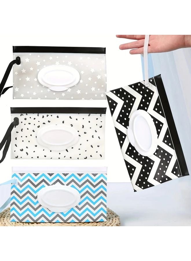 Black Travel Wet Wipe Bag Leakproof Zipper Pouch Portable Tissue Case Holder - Image 2