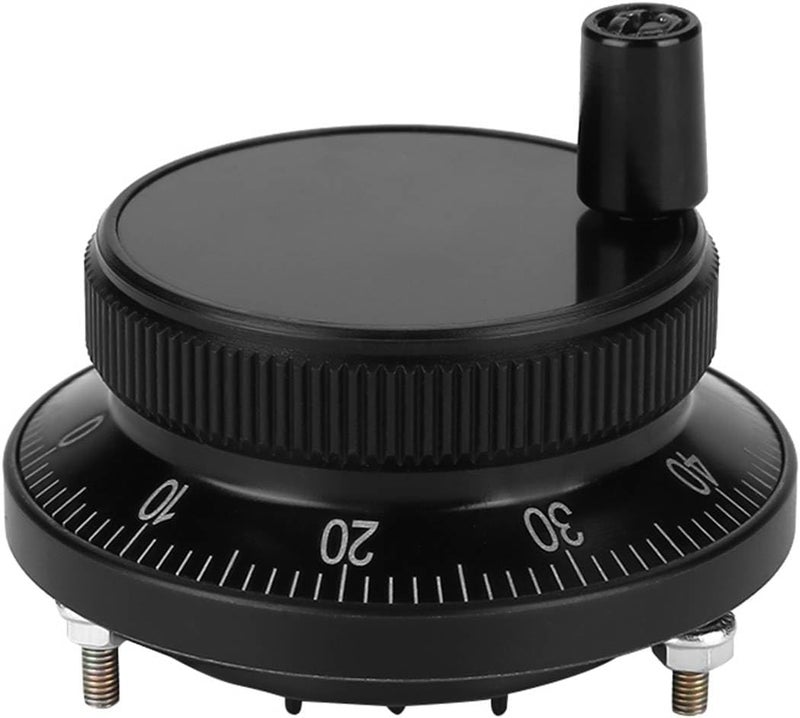 Jectse 5V 60MM Hand Wheel Pulse Encoder,CNC Mill Router Encoder,Knob Encoder,6MM Terminal Connection,100 Stop Positions,Smooth Rotation,for Manual Pulse Input Type CNC or Milling Machine(Black) - Image 1