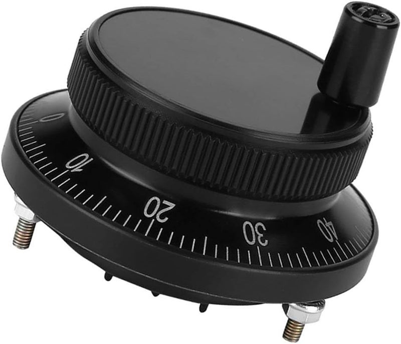 Jectse 5V 60MM Hand Wheel Pulse Encoder,CNC Mill Router Encoder,Knob Encoder,6MM Terminal Connection,100 Stop Positions,Smooth Rotation,for Manual Pulse Input Type CNC or Milling Machine(Black) - Image 4