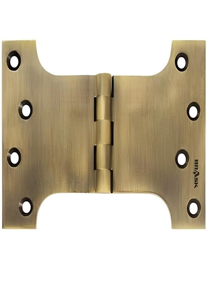 BRASK Brass Heavy Duty Parliament Hinges 5" x 4" x 4 mm | Wide Opening, Extended Hinges with Screws (1, Antique Brass) - Image 1