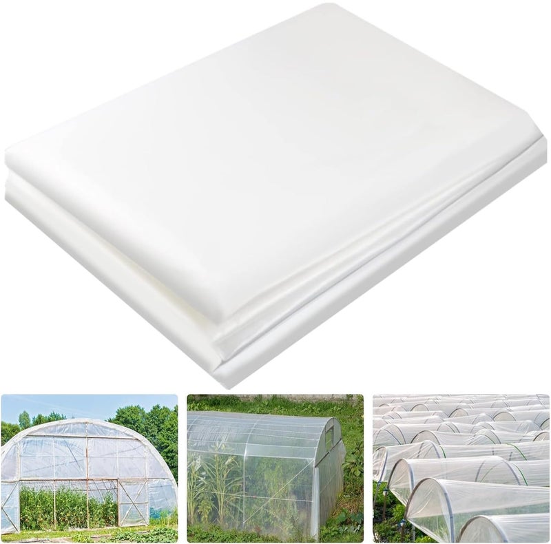 KAHEIGN 2 x 10m Heavy Duty Polythene Sheeting, Extra-Thick Clear Garden Grow Polytunnel Cover Polythene Horticultural Membrane for Gardening Insulation & Building Rubble Protection (250Mu /1000G) - Image 1