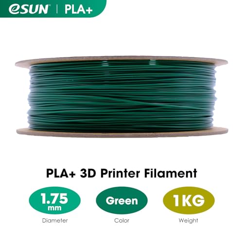 eSUN PLA+ Filament 1.75mm, 3D Printer Filament PLA Plus, Dimensional Accuracy +/- 0.03mm, 1KG Spool (2.2 LBS) 3D Printing Filament for 3D Printers, Green - Image 2