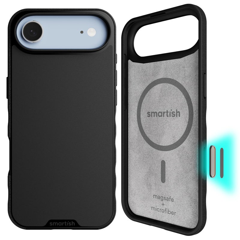 Smartish iPhone Air MagSafe Case Gripmunk wCamera Control Protection Magnetic Slim Case Lightweight Protective Thin Grip wMicrofiber Lining for iPhone Air Black Tie Affair - Image 2