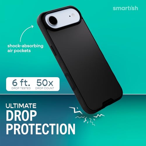 Smartish iPhone Air MagSafe Case Gripmunk wCamera Control Protection Magnetic Slim Case Lightweight Protective Thin Grip wMicrofiber Lining for iPhone Air Black Tie Affair - Image 3