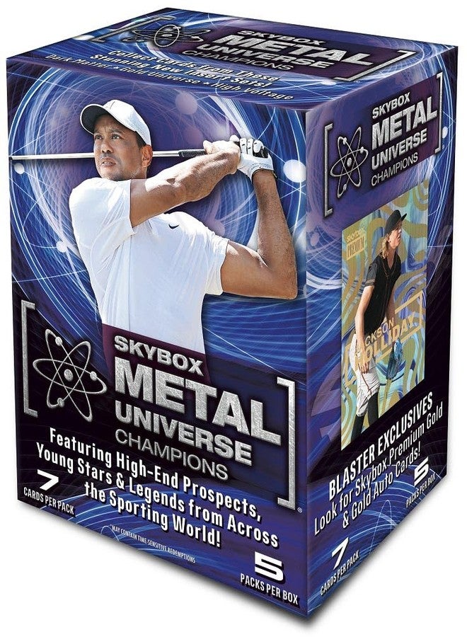 Upper Deck 2023 Skybox Metal Universe Champions Multi-Sport Trading Cards Blaster Box (35 Trading Cards) - Image 2