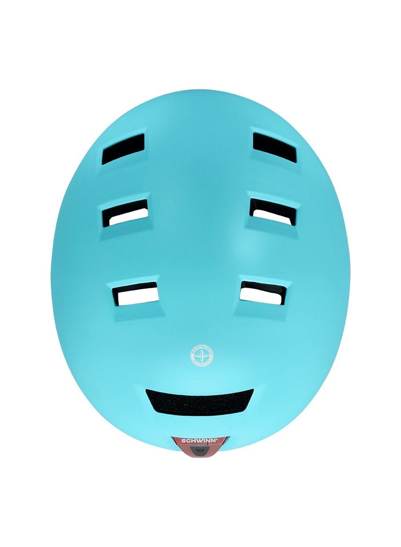 SCHWINN Adult Radiant Lighted Helmet in Blue with Adjustable Fit, Integrated LED Lights, Lightweight Protective Shell, Ventilated Design, and Comfort Padding for Safe Cycling and Outdoor Activities | SW80329-2 - Image 5