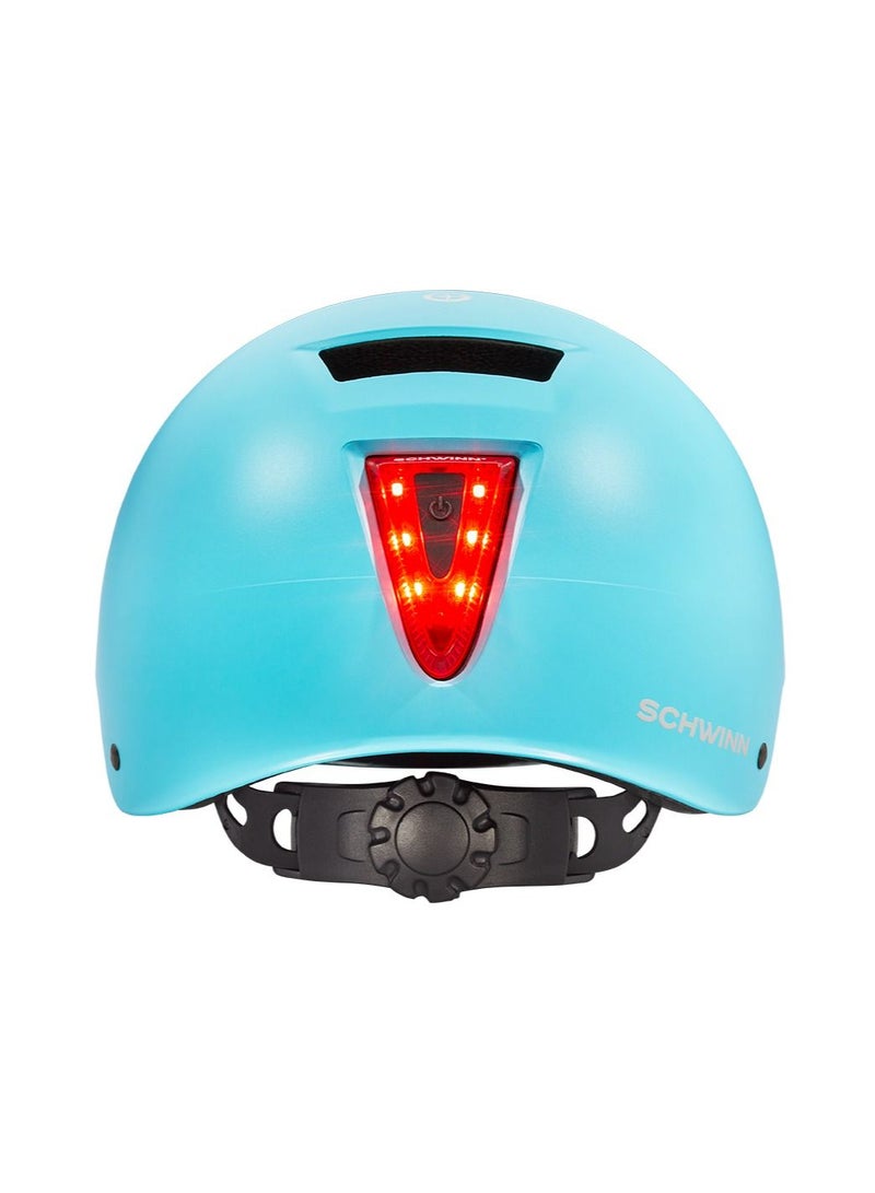 SCHWINN Adult Radiant Lighted Helmet in Blue with Adjustable Fit, Integrated LED Lights, Lightweight Protective Shell, Ventilated Design, and Comfort Padding for Safe Cycling and Outdoor Activities | SW80329-2 - Image 4