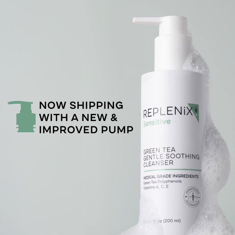 Replenix Green Tea Gentle Soothing Facial Cleanser, Medical-Grade Sensitive Skin Face Wash, Now with New & Improved Packaging (6.7 fl. oz) - Image 5