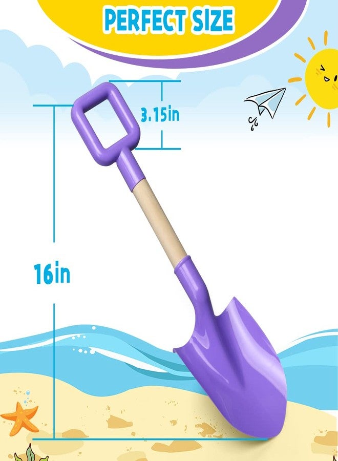 Anzmtosn Kids Garden Tool Shovels Toys, 16" Long Kids Beach Spades Sand Shovels Toys for Adults Gardening Tools Garden Kit Travel Sandbox Toy Sturdy Snow Scoop Durable Wood Handle Spade for Digging Sand Snow - Image 2