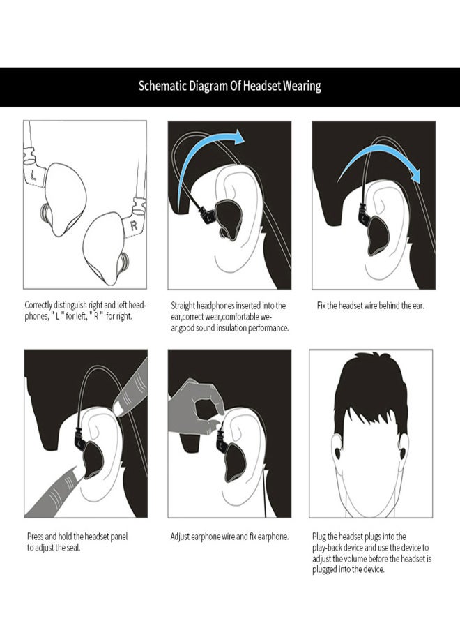 KZ ZS10 Pro 3.5mm Wired In-ear Headphones 1DD+4BA Hybrid HiFi Music Earphone Sports Headset 2pin Detachable Cable In-line Control with Mic - Image 5